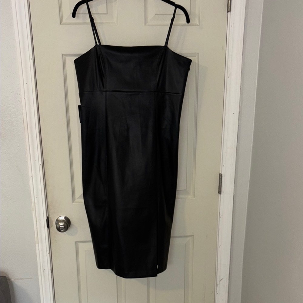 Express faux leather midi dress